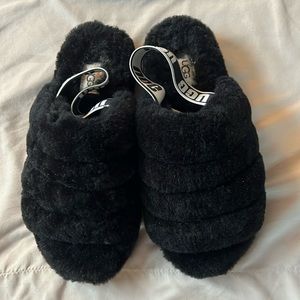 Ugg Black sling back cozy slippers